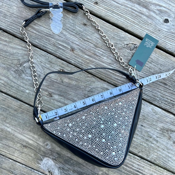 NWT Wild Fable Triangle Rhinestone Black Crossbody Handbag - Picture 10 of 16